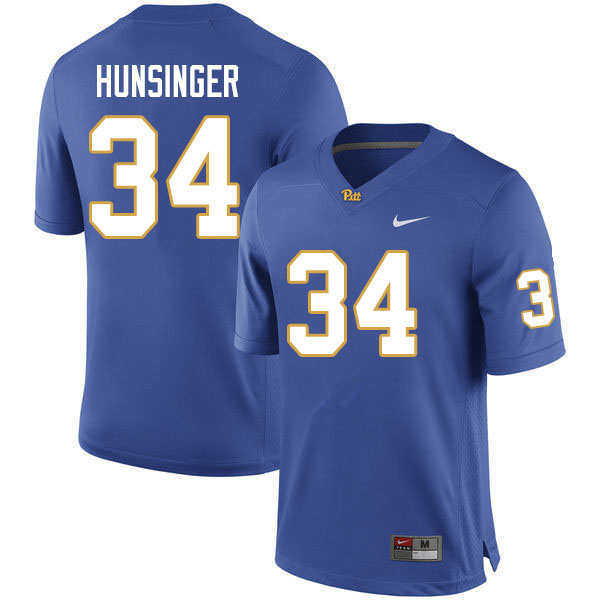 Men #34 Jacob Hunsinger Pitt Panthers College Football Jerseys Sale-Royal